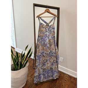 Cupshe Floral Print Maxi Dress Spaghetti Straps Halter Beach Vacation Resort New